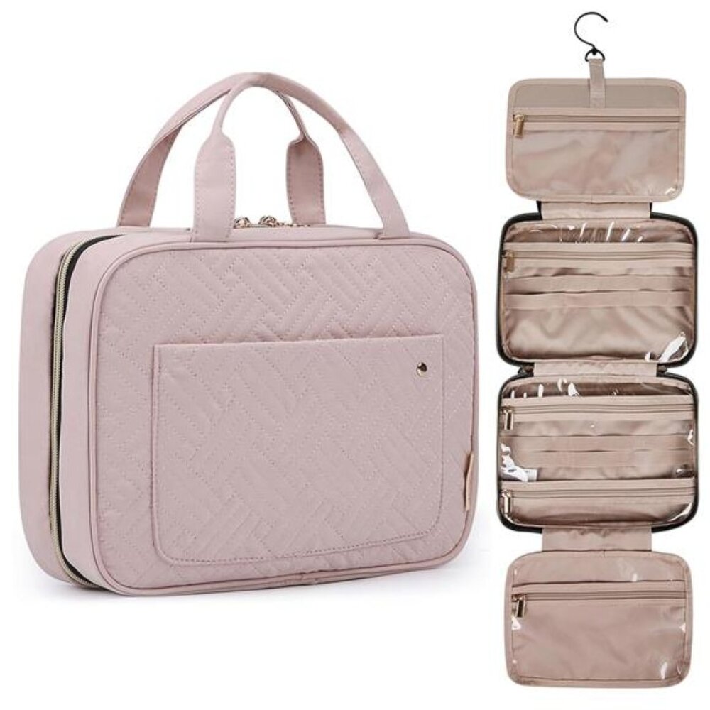 Large Toiletry Bag Travel Bag with Hanging Hook, Water-resistant Makeup Cosmetic